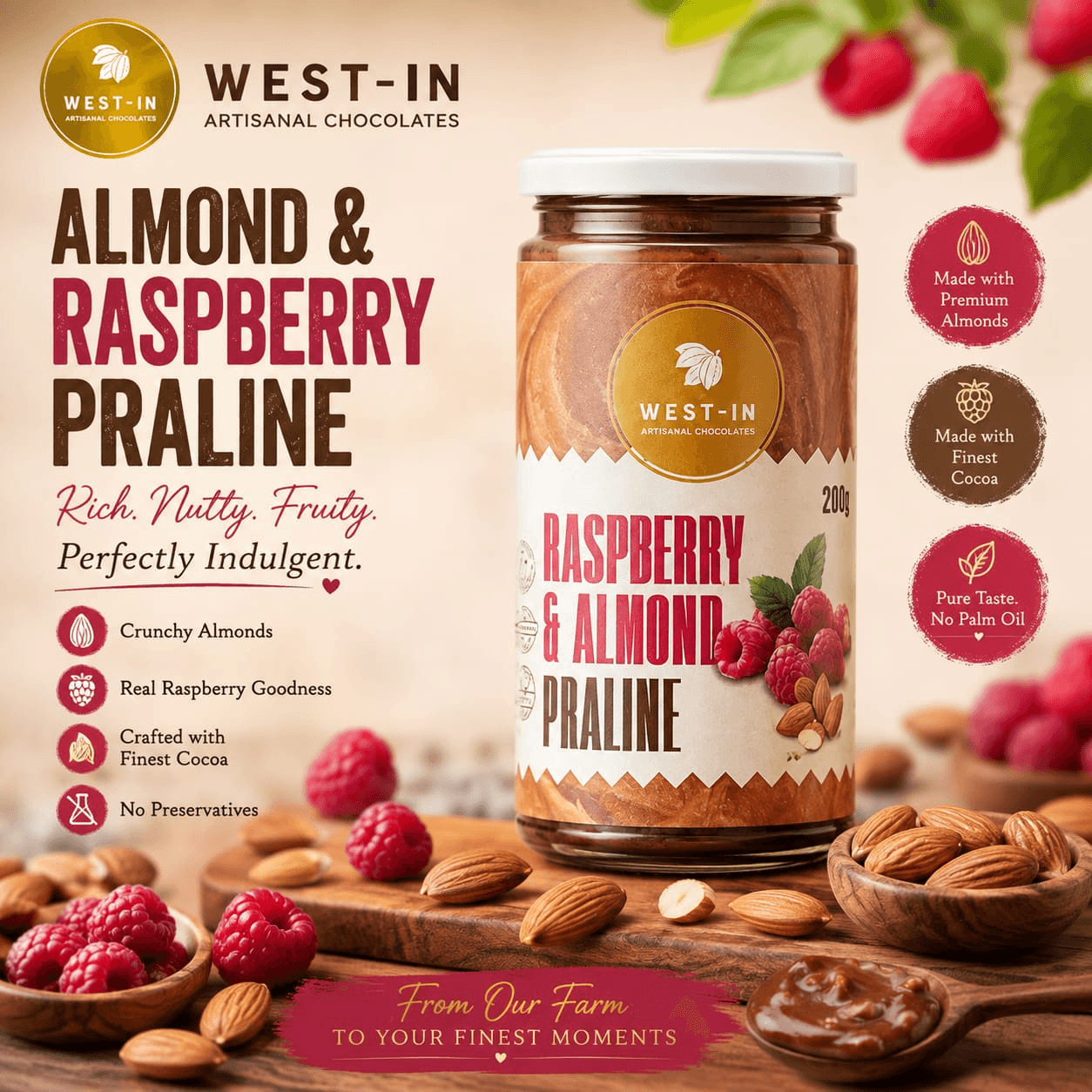 Almond Raspberry Praline — West-In